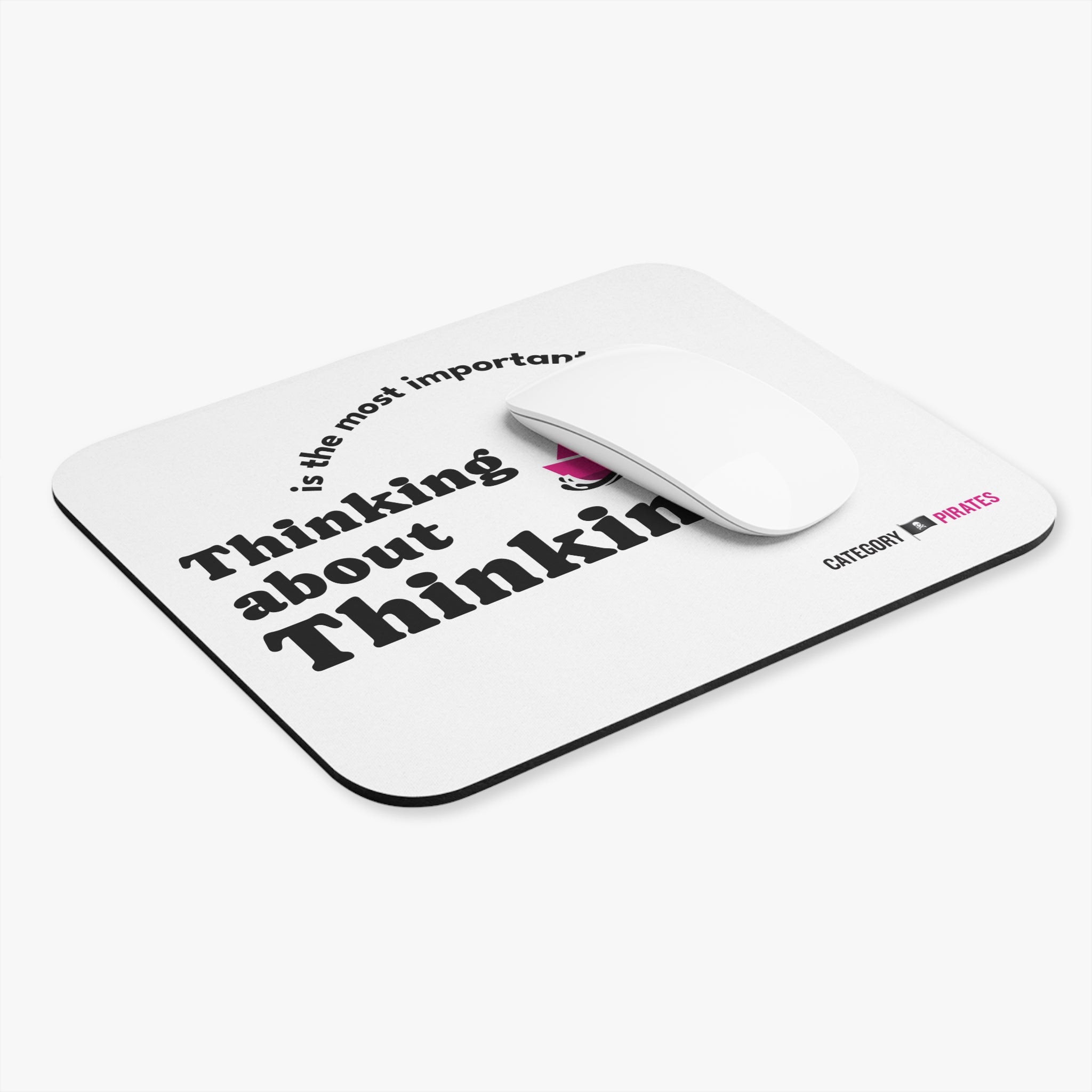 Pirate-Themed Mouse Pad | Thinking About Thinking, Office Decor, Gift for Pirates Fan, Computer Accessories, Fun Desk Gift