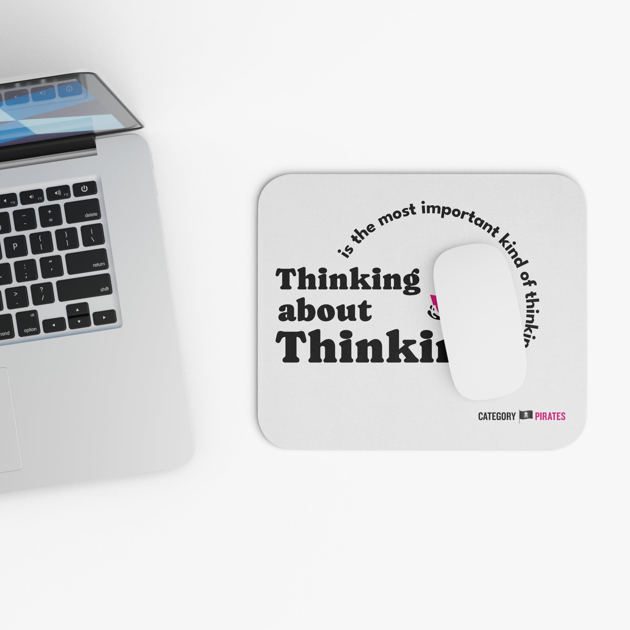 Pirate-Themed Mouse Pad | Thinking About Thinking, Office Decor, Gift for Pirates Fan, Computer Accessories, Fun Desk Gift